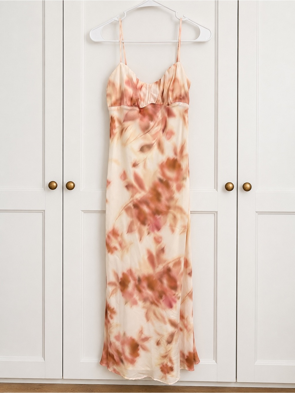 Dynamite Blush & Cream Floral Maxi Slip Dress